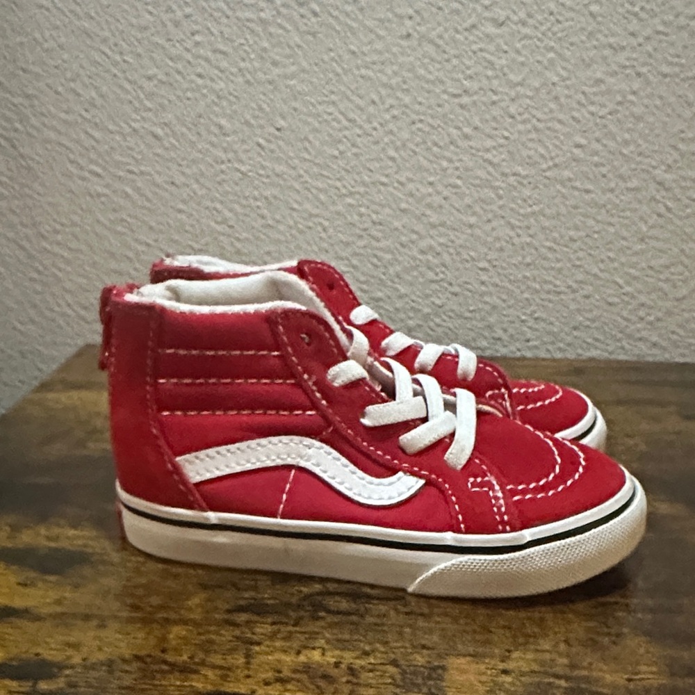 Vans Kids Toddler 7.5 Red High-Top Sneakers - Picture 5 of 6